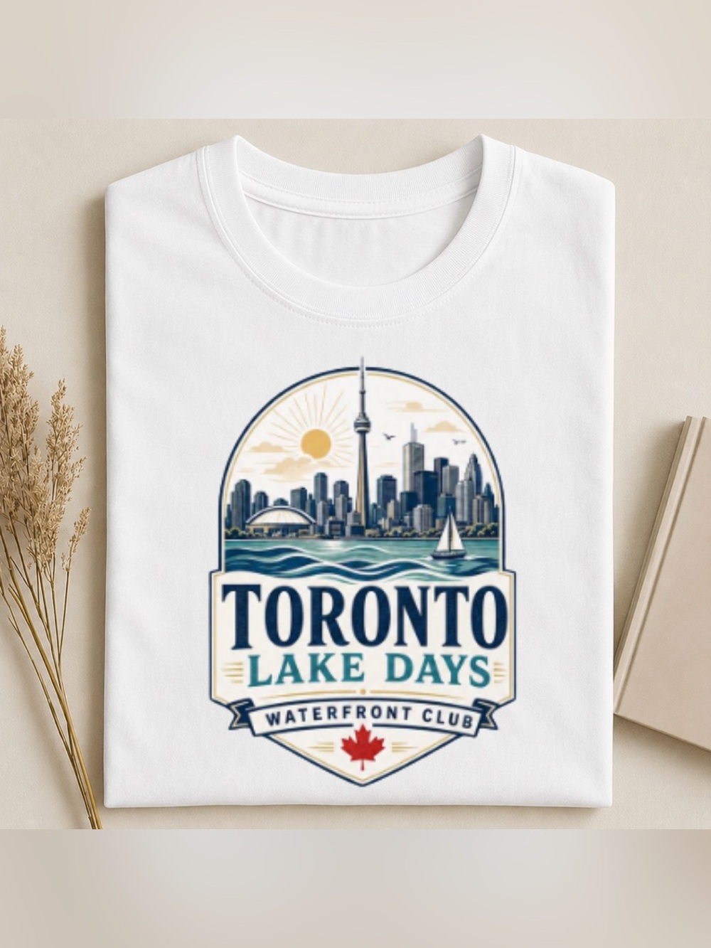 Vintage Toronto Lake Days White Graphic Tee - Waterfront Club